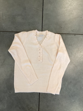 Load image into Gallery viewer, Ruffle Henley Neck Sweater