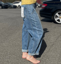 Load image into Gallery viewer, Risen Medium Washed Slouchy Ankle Barrel Jeans with Cuffed Hem