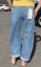 Load image into Gallery viewer, Risen Medium Washed Slouchy Ankle Barrel Jeans with Cuffed Hem