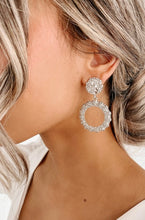 Load image into Gallery viewer, Silver Textured Hoop Stud