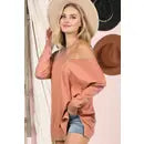 Load image into Gallery viewer, V Neck Loose Fit Tunic Length Soft Sweater Top