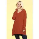 Load image into Gallery viewer, V Neck Loose Fit Tunic Length Soft Sweater Top