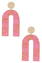 Load image into Gallery viewer, Acrylic Gold Foil Crescent Drop Earrings
