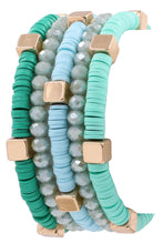 Load image into Gallery viewer, Faceted Bead Rubber Bead Bracelet Set
