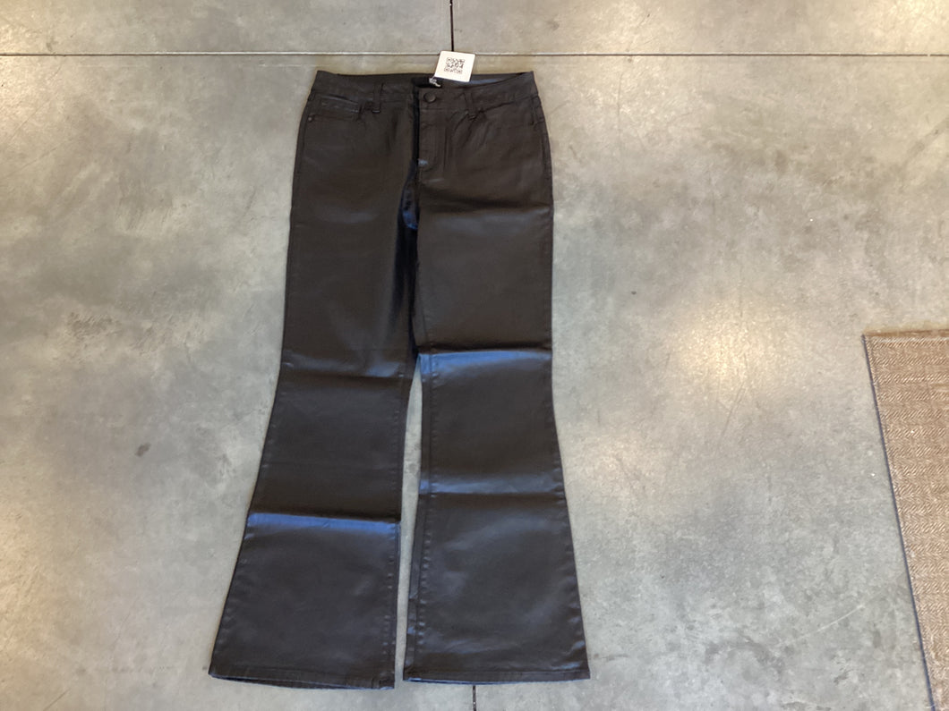 Coated Black Bootcut Jean