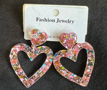 Load image into Gallery viewer, Valentines Glitter Earrings
