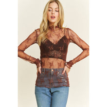 Load image into Gallery viewer, Mesh Lace High Neck Top
