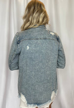 Load image into Gallery viewer, Acid Wash Distressed Denim Lightweight Shirt
