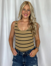 Load image into Gallery viewer, Striped Ribbed Tank Bodysuit
