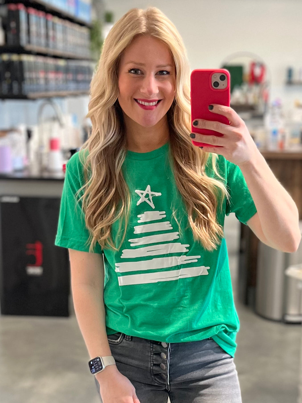 Kelly Green Christmas Graphic Tee