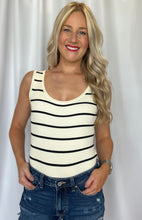 Load image into Gallery viewer, Striped Ribbed Tank Bodysuit
