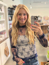 Load image into Gallery viewer, Mesh Lace High Neck Top
