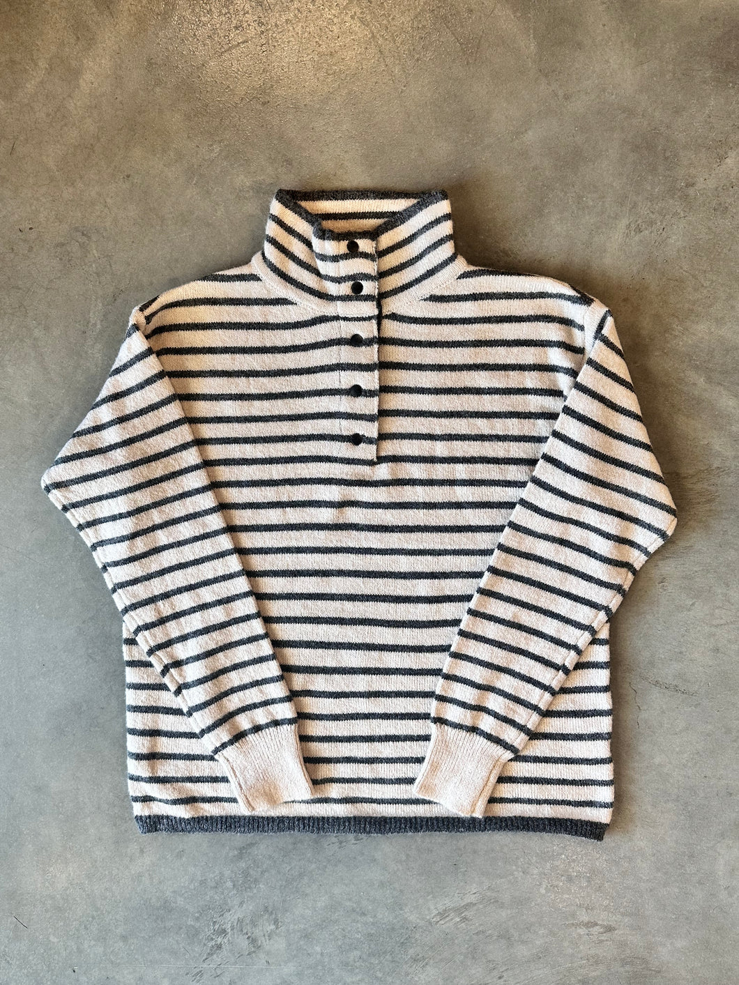 Mock Neck Striped Sweater