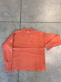 Mock Neck Side Slit Sweater