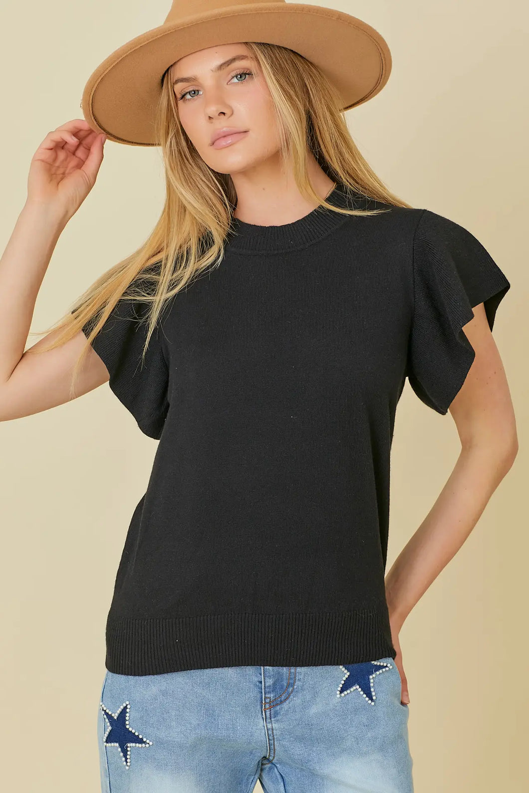 Ruffle Sleeve Sweater