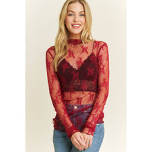 Load image into Gallery viewer, Mesh Lace High Neck Top
