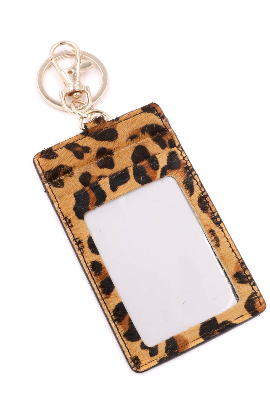 Faux Fur/Leather Card Holder Keychain