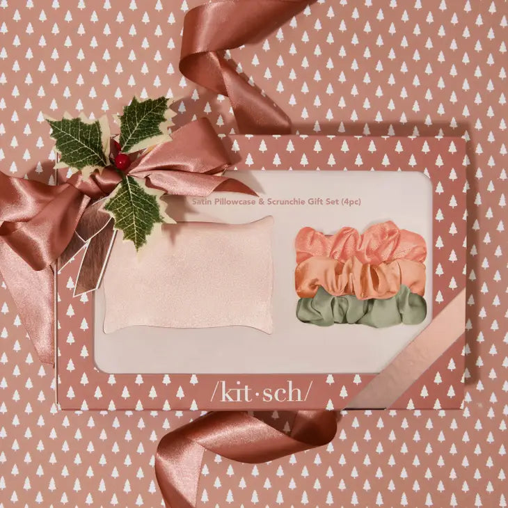 Kitsch Satin Pillowcase & Scrunchie Gift Set (4pc) in