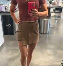 Load image into Gallery viewer, Faux Leather Wrap Skort
