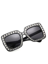 Load image into Gallery viewer, Large Square Frame Diamond Sunglasses
