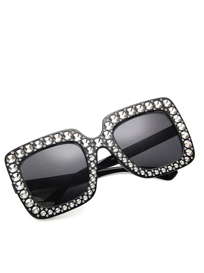 Large Square Frame Diamond Sunglasses