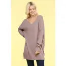 Load image into Gallery viewer, V Neck Loose Fit Tunic Length Soft Sweater Top
