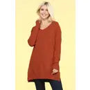 Load image into Gallery viewer, V Neck Loose Fit Tunic Length Soft Sweater Top
